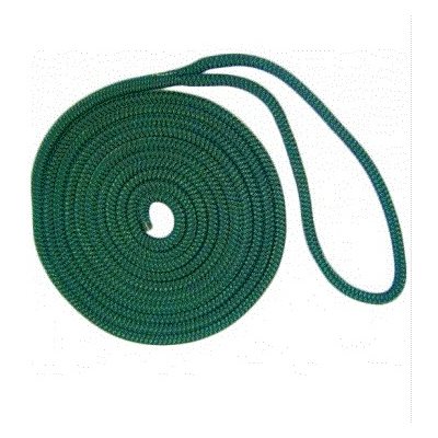 DOUBLE BRAIDED NYLON DOCK LINE / 5 / 8" x 25' - FOREST GREEN