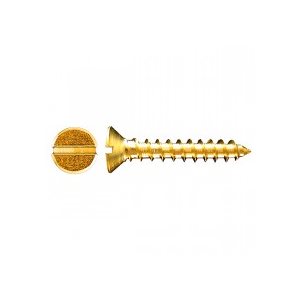 brass slotted flat hd screw #6 x 1"