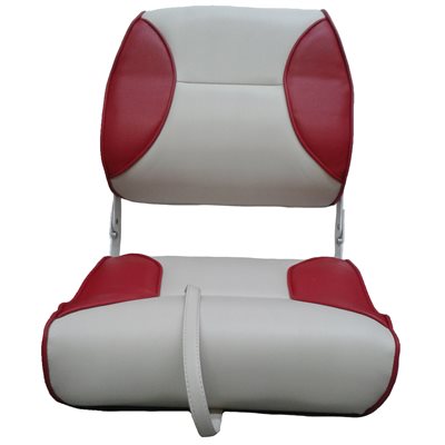 DELUXE FOLDING BOAT SEAT - WHITE / RED
