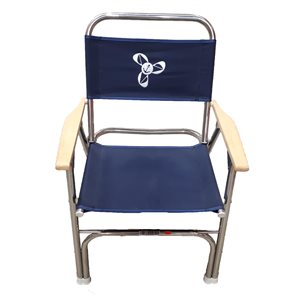 FOLDING CHAIR STAINLESS STEEL / NAVY BLUE