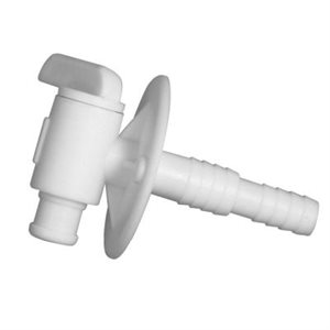 drain valve 3 / 8" or 1 / 2" barb w / flange, llc