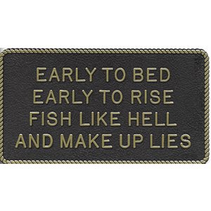 PLAQUE "EARLY TO BED"