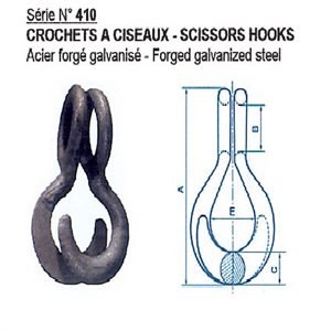 SCISOR HOOK for SAFETY CHAIN