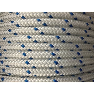 double braided polyester rope 5 / 16'' with blue trace