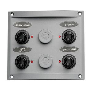 4 gang switch panel splashprf w / led