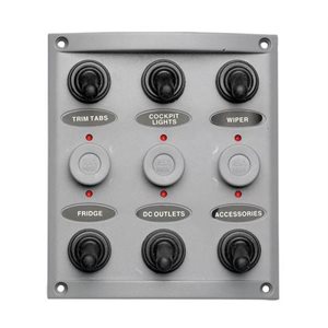 6 gang switch panel splashprf w / led