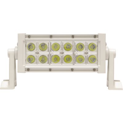 LED Spot / Flood Light Bar, White Housing, 12 LEDs, 7.25", 12 / 24V