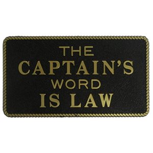 FUN PLATE "CAPTAIN'S WORD IS LAW"